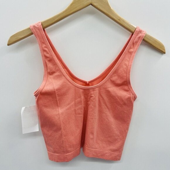 Abound Womens Size Medium Sleeveless Seamless Reversible Crop Top in Orange 2328 - Picture 3 of 6